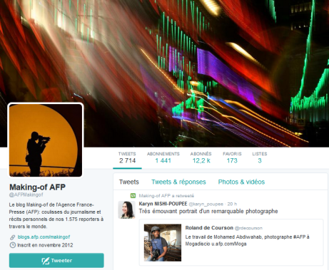 le compte Twitter de Making-of AFP